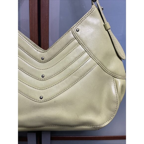 COLE HAAN Trinity Y2K Avocado Green Leather Shoulder Handbag Purse Vintage 90s - Picture 15 of 15